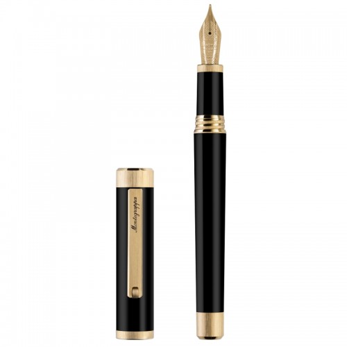Перьевая ручка Montegrappa Zero Black Yellow Gold IP M 14K
