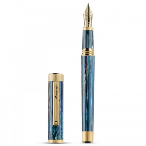 Перьевая ручка Montegrappa Zero Zodiac LE Cancer (Рак) Yellow Gold IP Steel F 14K