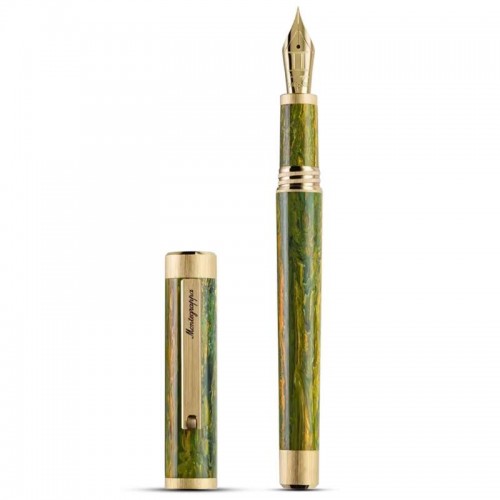 Перьевая ручка Montegrappa Zero Zodiac LE Gemini (Близнецы) Yellow Gold IP Steel F 14K