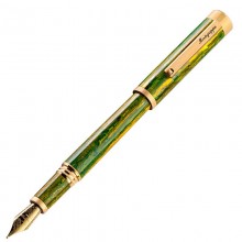 Перьевая ручка Montegrappa Zero Zodiac Gemini (Близнецы) Yellow Gold IP Steel M
