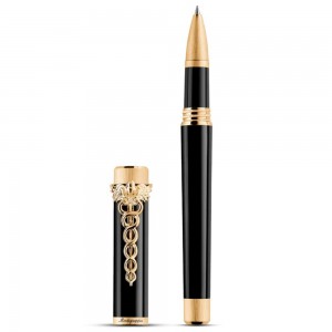 Ручка-роллер Montegrappa Zero Caduceus Yellow Gold IP