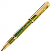 Ручка-роллер Montegrappa Zero Zodiac Gemini (Близнецы) Yellow Gold IP Steel