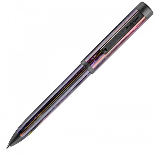 Шариковая ручка Montegrappa Zero Zodiac Aquarius (Водолей) Ultra Black IP Steel